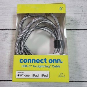 Onn 6' Braided USB-C to 8-pin Cable (MFI Certified) for Apple Products